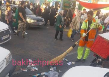 پاکسازی و تنظیف خیابان امام خمینی(ره) بعد از همایش بزرگ راهپیمایی غدیر خم